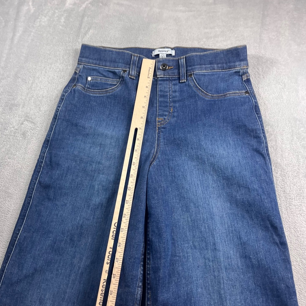 Spanx High Rise Wide Leg Jeans Medium Wash Blue Pull On Denim Size M 21649Q - Picture 6 of 12